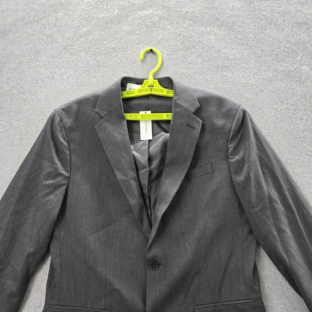 Banana Republic‎ Men Blazer 40R Gray Clean Girl Button Slim Long Sleeve NWT